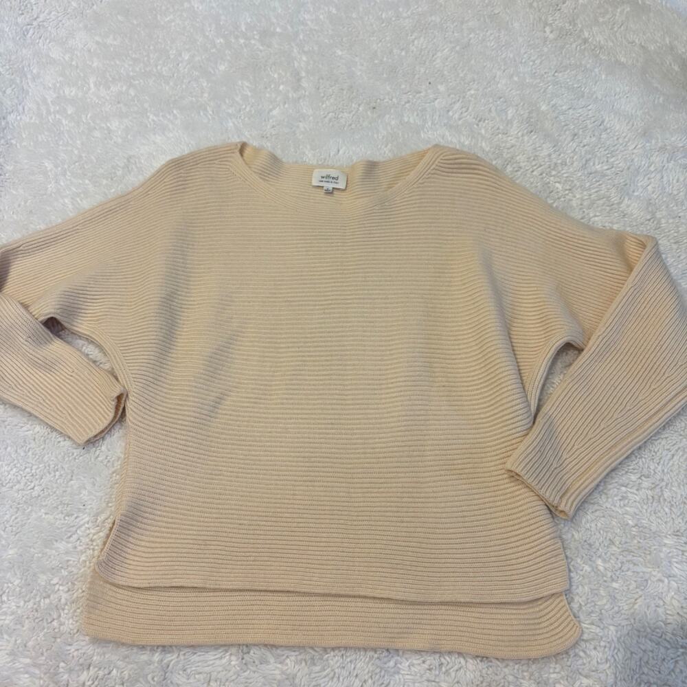 Aritzia Wilfred Merino Wool Pullover Knit Sweater Classic Preppy Chic Old Money - Picture 2 of 7
